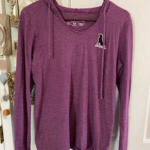 Life Is Good Hooded Crusher Lite Striped Long Sleeve Tee W/ Dog Logo Sz M